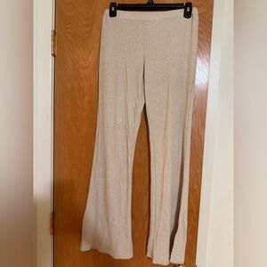 Atelier Beige Ribbed Knit Pants